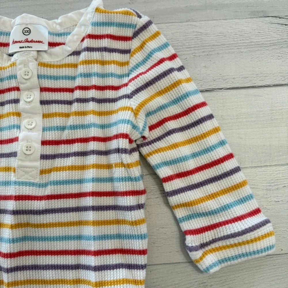 Hanna Andersson girls ribbed rainbow‎ striped top 100/4